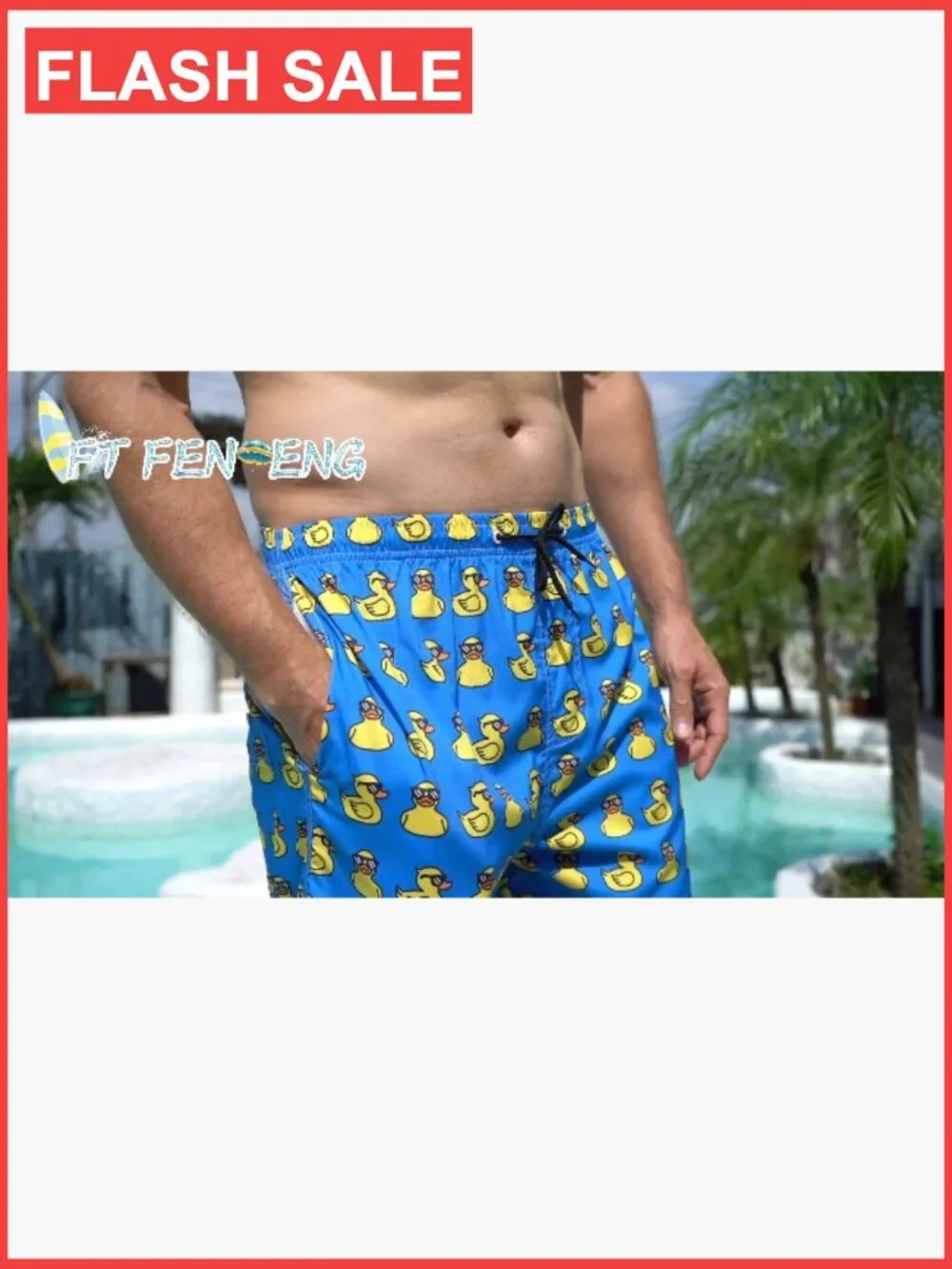 Mens Quick Dry Board Shorts with Mesh Lining UPF 50+